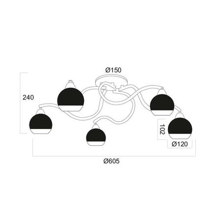 ACA Lighting Style stropní svítidlo TNK81444CG5H