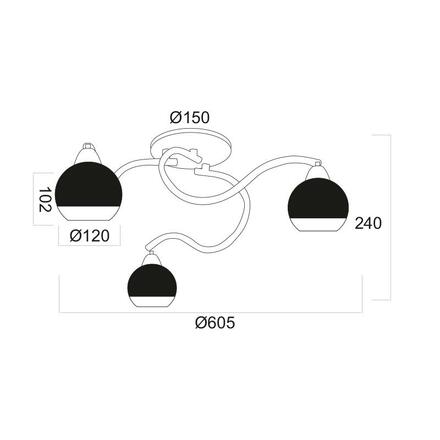 ACA Lighting Style stropní svítidlo TNK81444CR3H