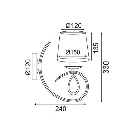 ACA Lighting Textile nástěnné svítidlo TNK81490CG1W