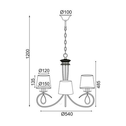 ACA Lighting Textile závěsné svítidlo TNK81490CG3P