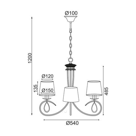 ACA Lighting Textile závěsné svítidlo TNK81490CG3P