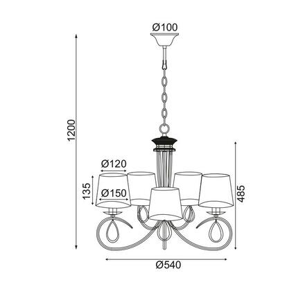 ACA Lighting Textile závěsné svítidlo TNK81490CR5P