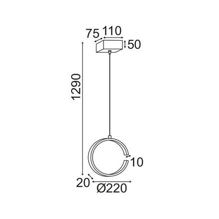 ACA Lighting Decoled LED závěsné svítidlo V28LEDP22BK