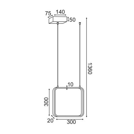 ACA Lighting Decoled LED závěsné svítidlo V30LEDP30BK