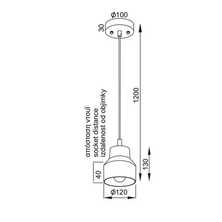 ACA Lighting Vintage závěsné svítidlo V35163BW