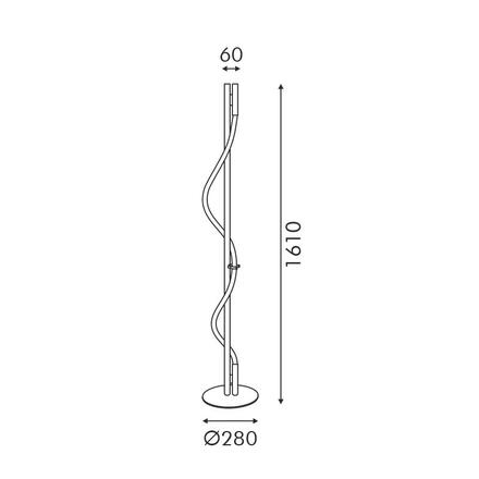 ACA Lighting stojací lampa LED 20W 3000K 690LM MALPO kov + silikon IP20 V43178FBK1600