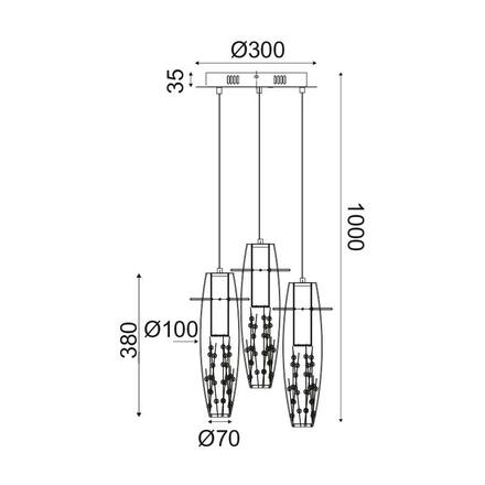 ACA Lighting Crystal LED závěsné svítidlo VANI309LEDP