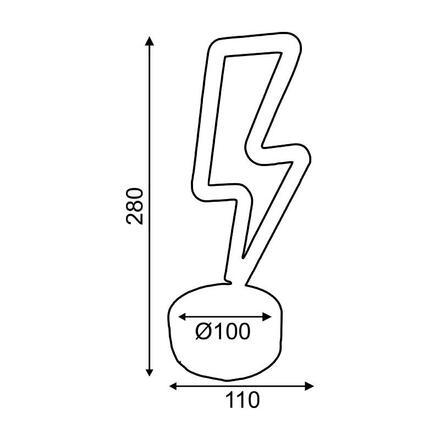 ACA Lighting BLESK, 34 neonová LED lampička na baterie (3xAA)/USB, teplá bílá, IP20, 11x10x28cm X04341318