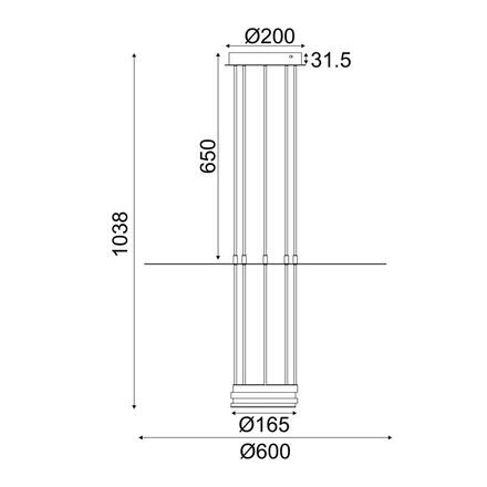 ACA Lighting závěsné svítidlo LED 18W 3000K 1260lm ELIA černá kov IP20 D60XH104CM YL1691LEDPBK
