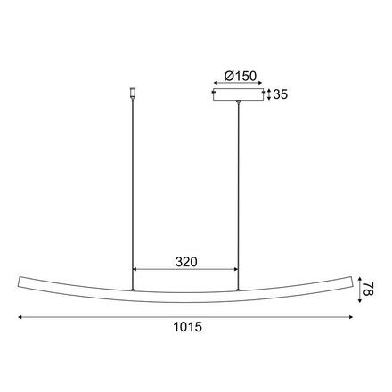 ACA Lighting závěsné svítidlo LED 20W 3000K 1400lm NAAVA černá hliník IP20 102X15X110CM YL1721LEDPBK