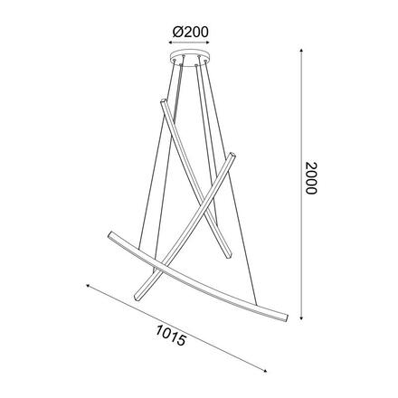 ACA Lighting závěsné svítidlo LED 60W 3000K 4200lm NAAVA černá hliník IP20 102X15X110CM YL1723LEDPBK