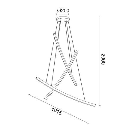 ACA Lighting závěsné svítidlo LED 60W 3000K 4200lm NAAVA bílá hliník IP20 102X15X110CM YL1723LEDPWH