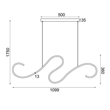 ACA Lighting závěsné svítidlo LED 27W 3000K 1890lm CALISTA černá hliník IP20 110X6XH175CM YL1809LEDPBK