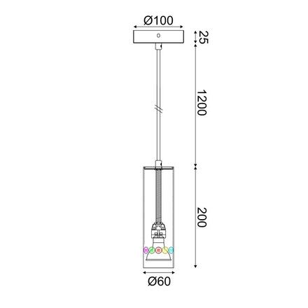 ACA Lighting závěsné svítidlo 1XGU10 BUTTONS bílá kov IP20 D6XD10XH150CM YL22271PCF