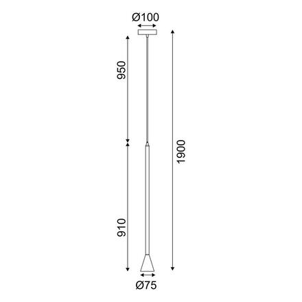 ACA Lighting závěsné svítidlo 1XGU10 CLOUZOT zlatá kov IP20 D7,5XD10XH190CM YL22801PGD