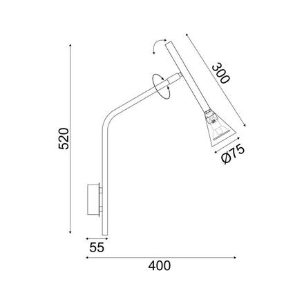 ACA Lighting nástěnné svítidlo 1XGU10 CLOUZOT černá kov IP20 40X52X8CM YL22801WBK