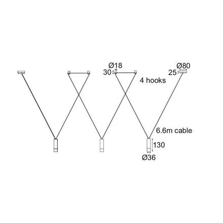 ACA Lighting Avantgarde závěsné svítidlo YL22P3BK