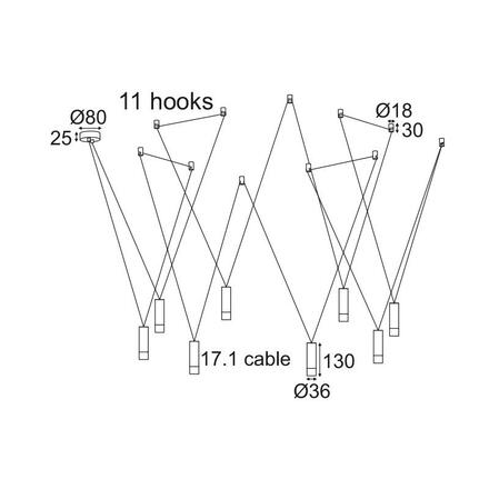 ACA Lighting Avantgarde závěsné svítidlo YL22P8BK