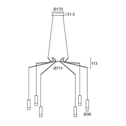 ACA Lighting Avantgarde závěsné svítidlo YL23P6BK