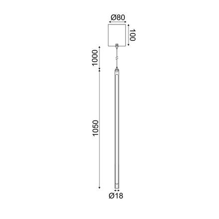 ACA Lighting závěsné svítidlo LED 18W DIM TOUCH 3000K 920lm AVENUE černá kov IP20 D8XD1,8XH250CM ZM16LEDP100BK