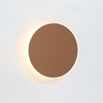 ACA Lighting nástěnné svítidlo LED 5W 3000K 400LM světle hnědá kůže MDF kruh D14XH3,6CM ECLIPSE ZM1705LEDWLL