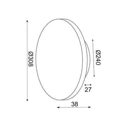 ACA Lighting nástěnné svítidlo LED 15W 3000K 1200LM tmavě hnědá kůže MDF kruh D30XH3,6CM ECLIPSE ZM1715LEDWDL