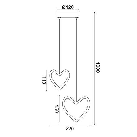 ACA Lighting závěsné svítidlo LED 14W 3000K 900lm INNAMORATO růžová kovová 24X14X100CM ZM202592PP