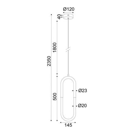 ACA Lighting závěsné svítidlo LED 8W 3000K 560lm VENUS chrom kov IP20 15X2,3XH230CM ZM32LEDP15CH