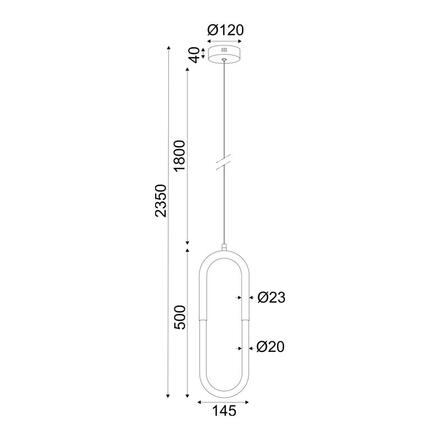 ACA Lighting závěsné svítidlo LED 8W 3000K 560lm VENUS chrom kov IP20 15X2,3XH230CM ZM32LEDP15CH