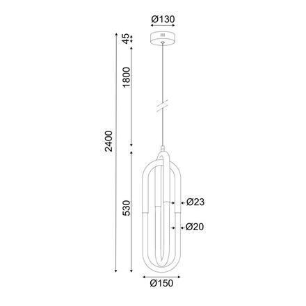 ACA Lighting závěsné svítidlo LED 16W 3000K 1120lm VENUS chrom kov IP20 15X15XH230CM ZM33LEDP15CH