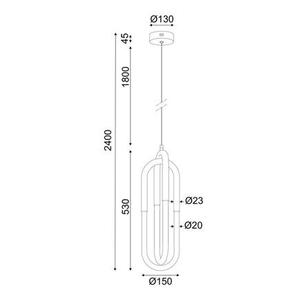 ACA Lighting závěsné svítidlo LED 16W 3000K 1120lm VENUS chrom kov IP20 15X15XH230CM ZM33LEDP15CH