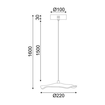 ACA Lighting závěsné svítidlo LED 5W 3000K 400lm NINFEA mosaz kov IP20 D22XH160CM ZM34LEDP22BR