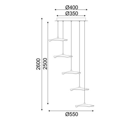 ACA Lighting závěsné svítidlo LED 25W 3000K 1750lm NINFEA mosaz kov IP20 D55XH260CM ZM34LEDP55BR