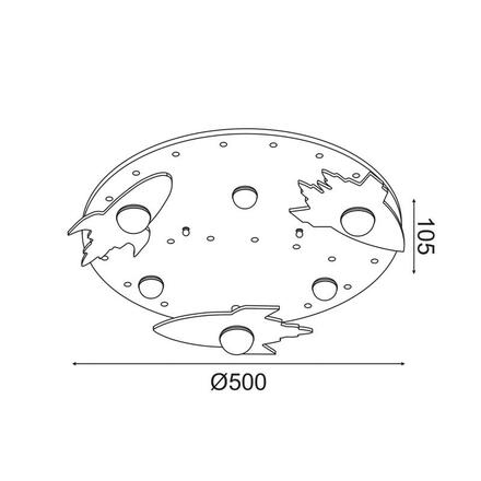 ACA Lighting stropní svítidlo LED 18W 3000K 1440LM SPACE MDF D50XH11CM NASA ZM53LEDC50