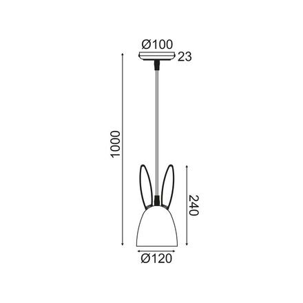 ACA Lighting dětské závěsné svítidlo 1XE27 růžové D12XH100CM BUNNY ZM71P12P