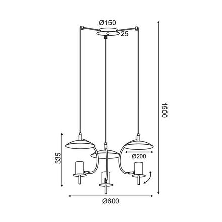 ACA Lighting Avantgarde závěsné svítidlo ZM933P60B