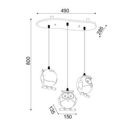 ACA Lighting Dětské závěsné svítidlo ZN160203PP