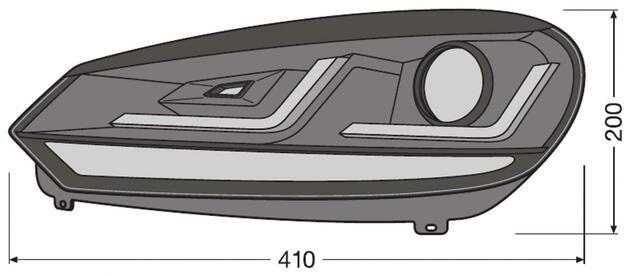 OSRAM světlomety LEDriving Xenarc BLACK pro Golf VI LED-denní svícení a D8S Xenon 2ks LEDHL102-BK LHD