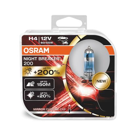 OSRAM H4 12V NIGHT BREAKER 200 +200% více světla 2ks 64193NB200-HCB