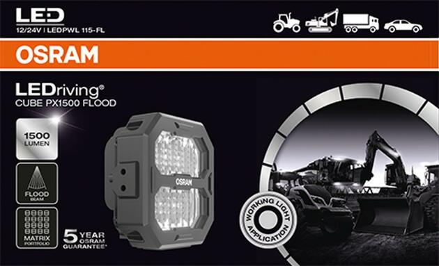 OSRAM LEDriving Cube PX1500 Flood - profesionální světlo 1ks OS LEDPWL 115-FL
