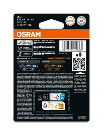 OSRAM LEDriving SLT C5W 6436 (36 mm) White 5700K 24V blistr 1ks 6436DWP-1BL