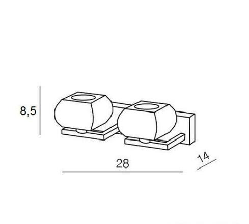 Nástěnné svítidlo AZzardo Rubic 2 wall AZ0491 G9 2x40W IP20 28cm chromové