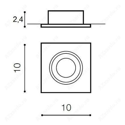 Stropní zápustné bodové svítidlo AZzardo Editta aluminium AZ0806 MR16/GU10 1x50W IP20 10cm hliníkové