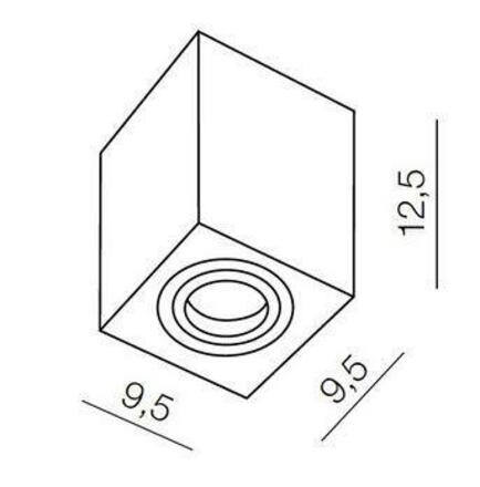 Stropní bodové přisazené svítidlo AZzardo Eloy 1 white/aluminium AZ0872 GU10 1x50W IP20 9,5cm hranaté bílo-hliníkové