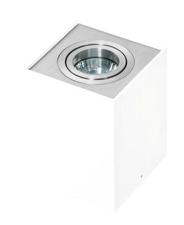 Stropní bodové přisazené svítidlo AZzardo Eloy 1 white/aluminium AZ0872 GU10 1x50W IP20 9,5cm hranaté bílo-hliníkové