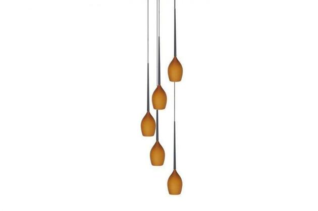AZzardo IZZA závěsné svítidlo 5x E14 50W bez zdroje 40cm IP20, jantarové/černé
