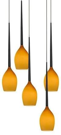 AZzardo IZZA závěsné svítidlo 5x E14 50W bez zdroje 40cm IP20, jantarové/černé