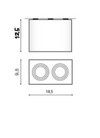 Stropní bodové přisazené svítidlo AZzardo Eloy 2 aluminium AZ1352 GU10 2x50W IP20 18,5cm hranaté hliníkové