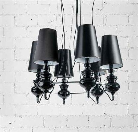 Závěsné svítidlo AZzardo Baroco 6 pendant black AZ1379 E27 6x50W IP20 80cm černé