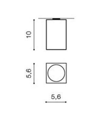 Stropní bodové přisazené svítidlo AZzardo Mini Square white AZ1381 GU10 1x50W IP20 5,6cm hranaté bílé